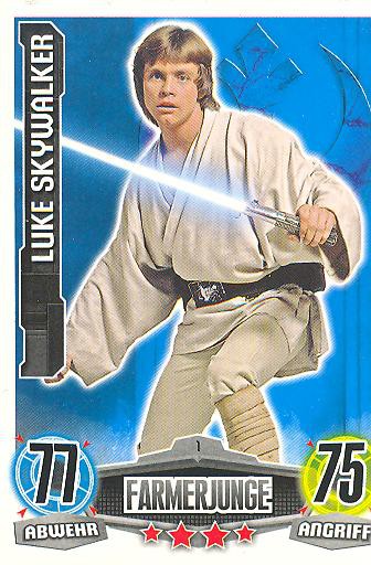 luke skywalker karte LUKE SKYWALKER Allianz Rebel Commander Force Attax Movie Cards 2 1