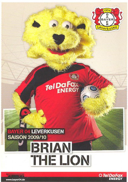 Bayer 04 Leverkusen 09/10 - 2009/10 - Autogrammkarte - Brian the Lion - unsigniert