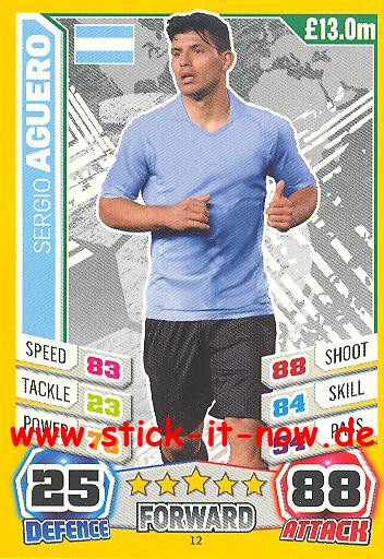 Match Attax &quot;World Stars WM 2014&quot; - SERGIO AGUERO - Nr. 12